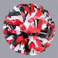 Danzcue 1 Pair 6" Dowel Handle Three Colors Plastic Cheerleading Pom Poms - Black/Red/White