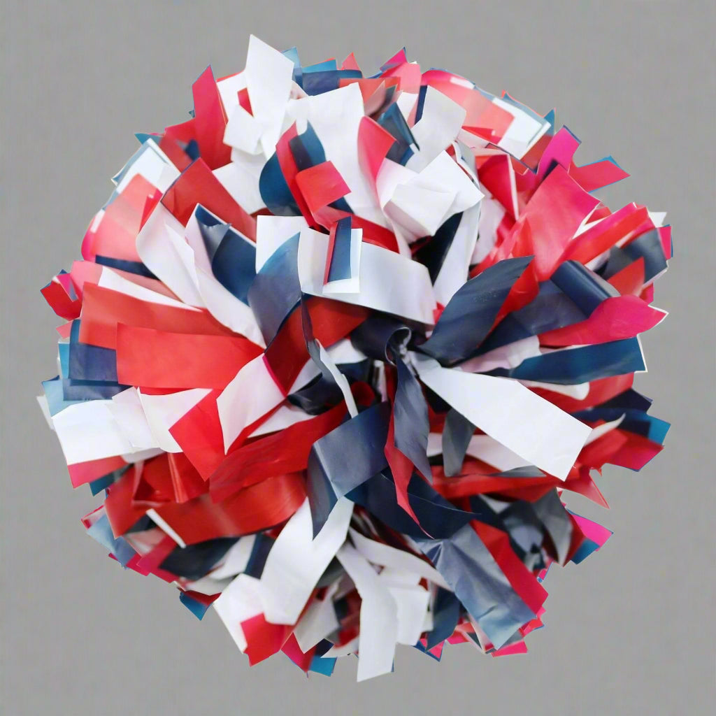 Danzcue 1 Pair 6" Dowel Handle Three Colors Plastic Cheerleading Pom Poms