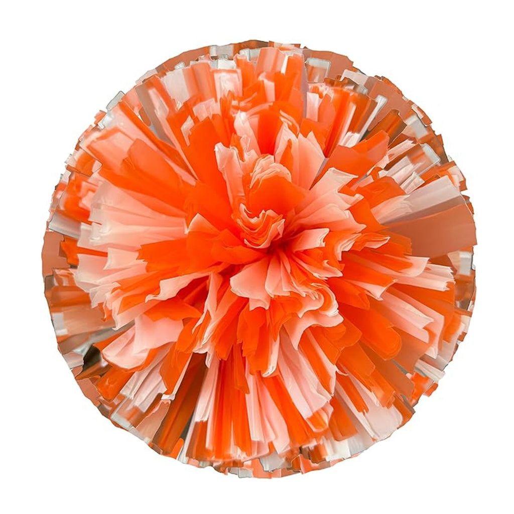 Danzcue 2PCS 6 Inch Plastic Cheerleading Pom Poms with Handle - Scarlet/White