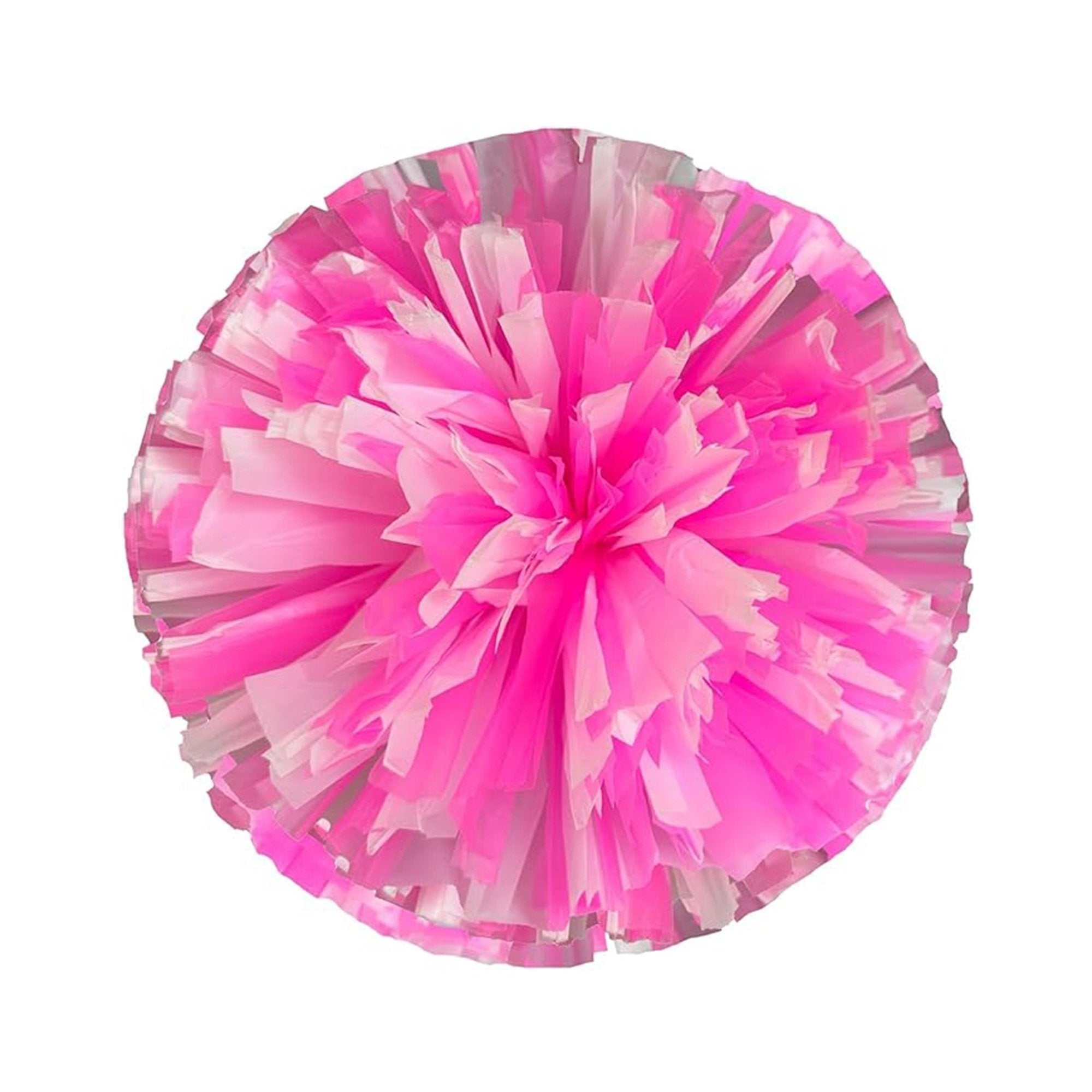 Danzcue 2PCS 6 Inch Plastic Cheerleading Pom Poms with Handle - Pink/White