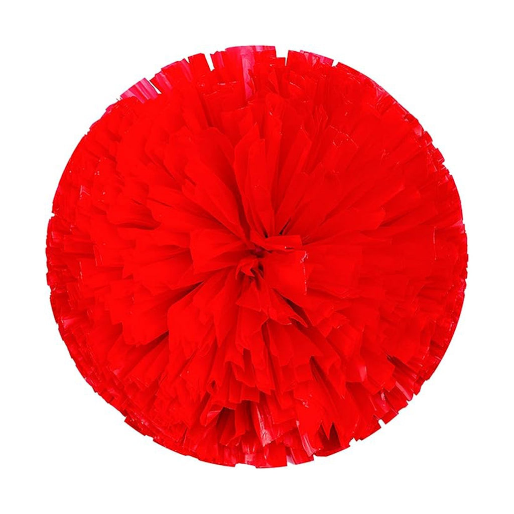 Danzcue 2PCS 6 Inch Plastic Cheerleading Pom Poms with Handle - Red