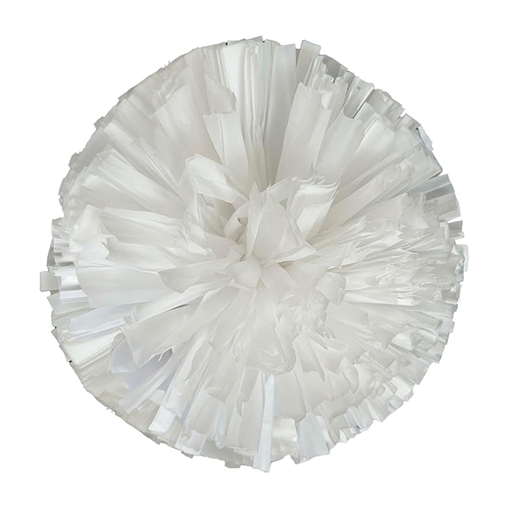 Danzcue 2PCS 6 Inch Plastic Cheerleading Pom Poms with Handle - White