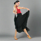Danzcue Adult Two Ruffles Flamenco Dance Skirt - Black