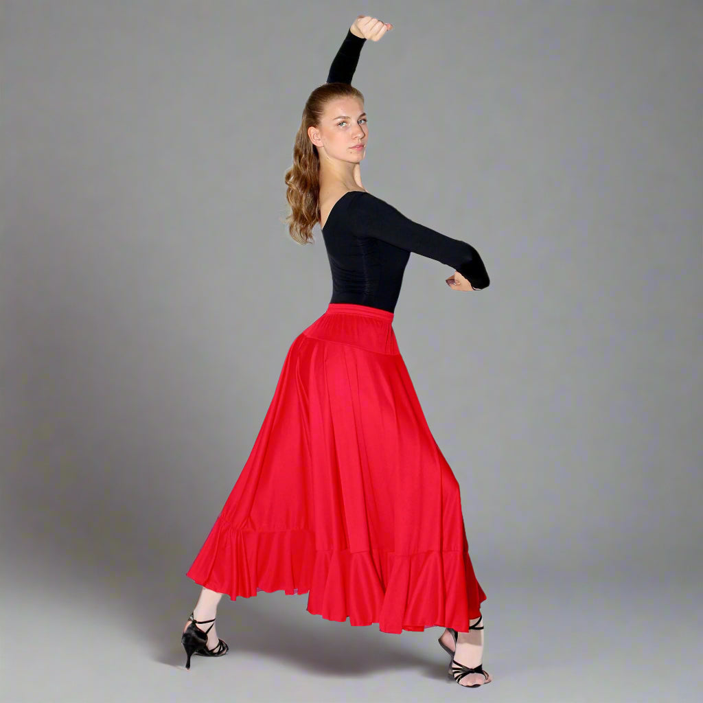 Danzcue Full Circle Flamenco Skirt - Red