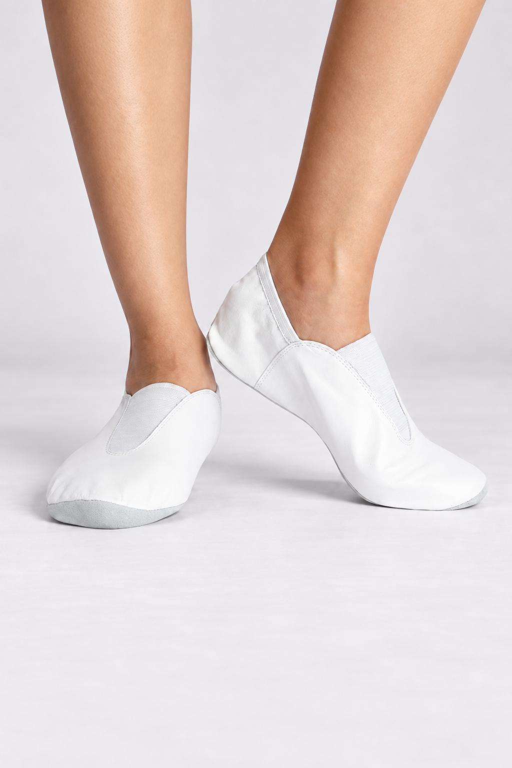Adult Split-Sole Leather Slip-On Gymnastic Shoes