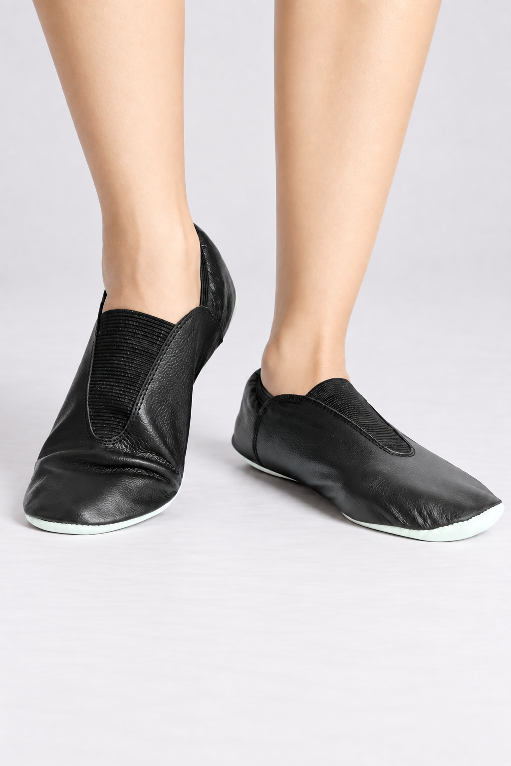 Child Split-Sole Leather Slip-On Gymnastic Shoes
