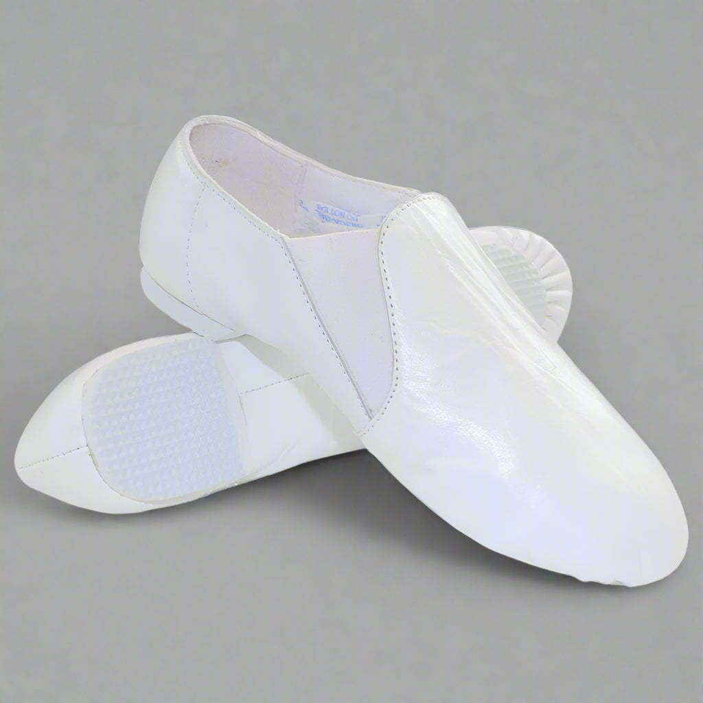 Danzcue Adult Dance Leather Jazz Bootie - White