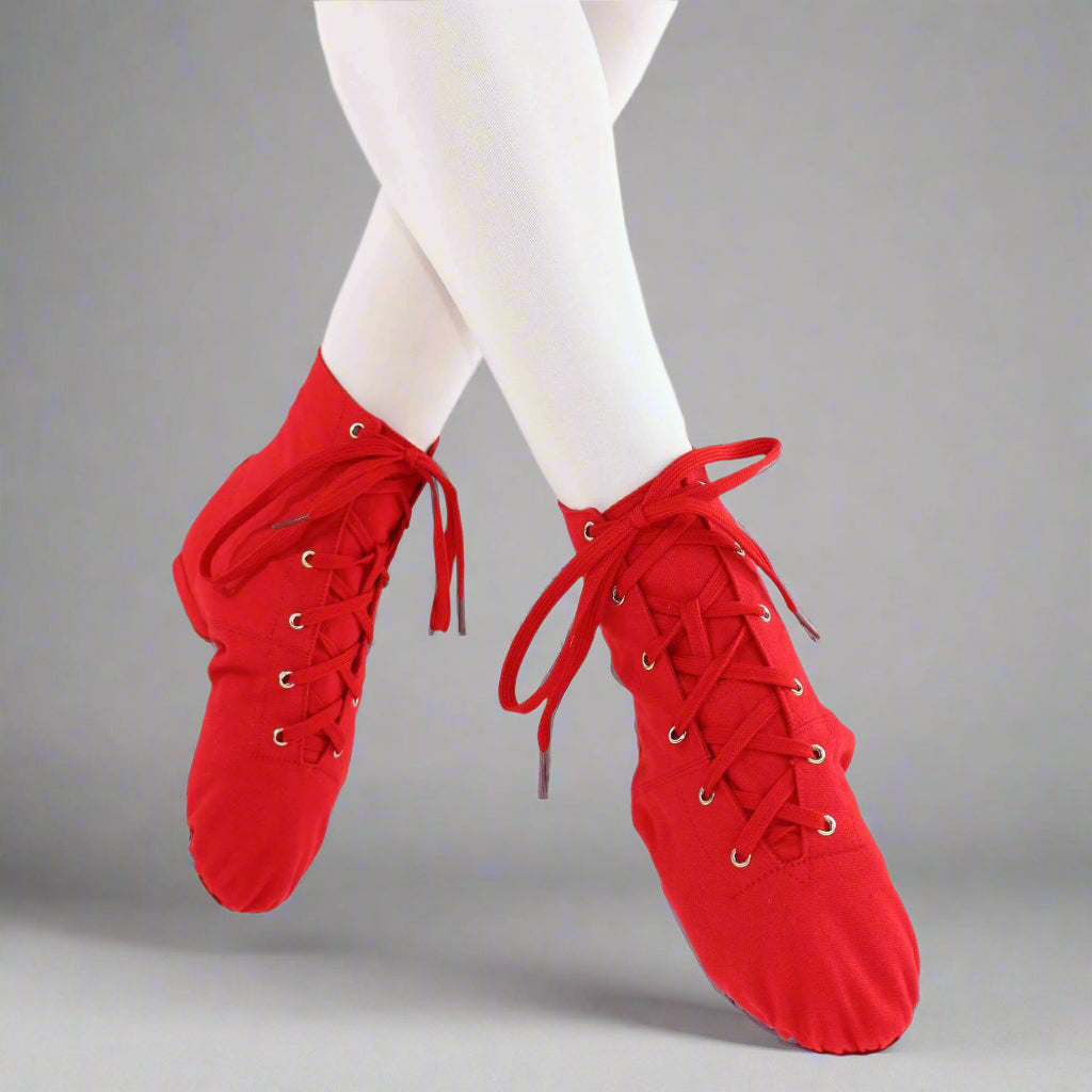 Danzcue Adult Canvas Jazz Shoes - Red