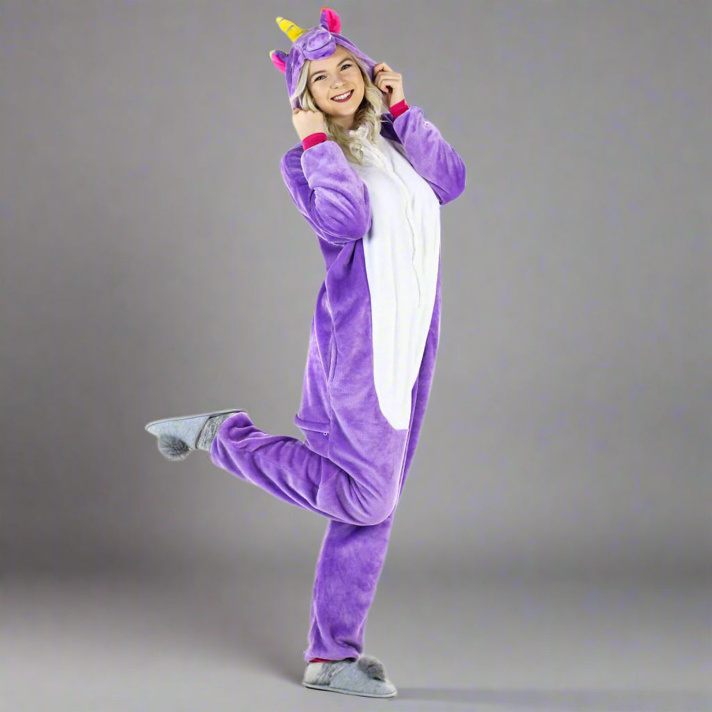Danzcue Adult Unicorn Onesie Pajamas Costume