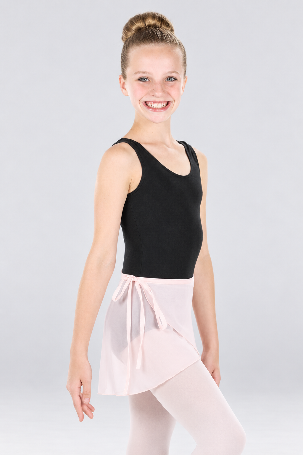Danzcue Girls Chiffon Ballet Dance Wrap Skirt With Waist Tie
