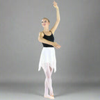 Danzcue Adult Asymmetric Ballet Dance Wrap Skirt - White