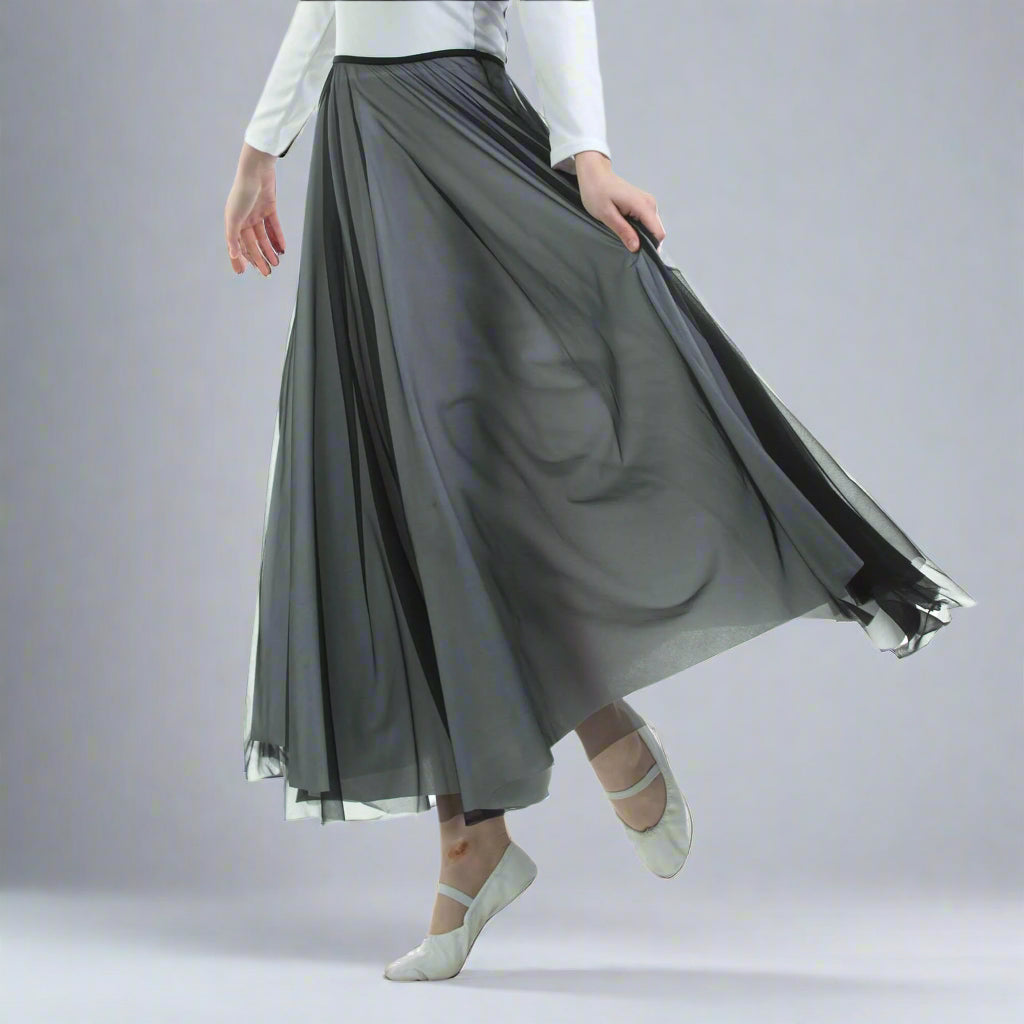 Danzcue Long Full Elastic Chiffon Skirt - Black