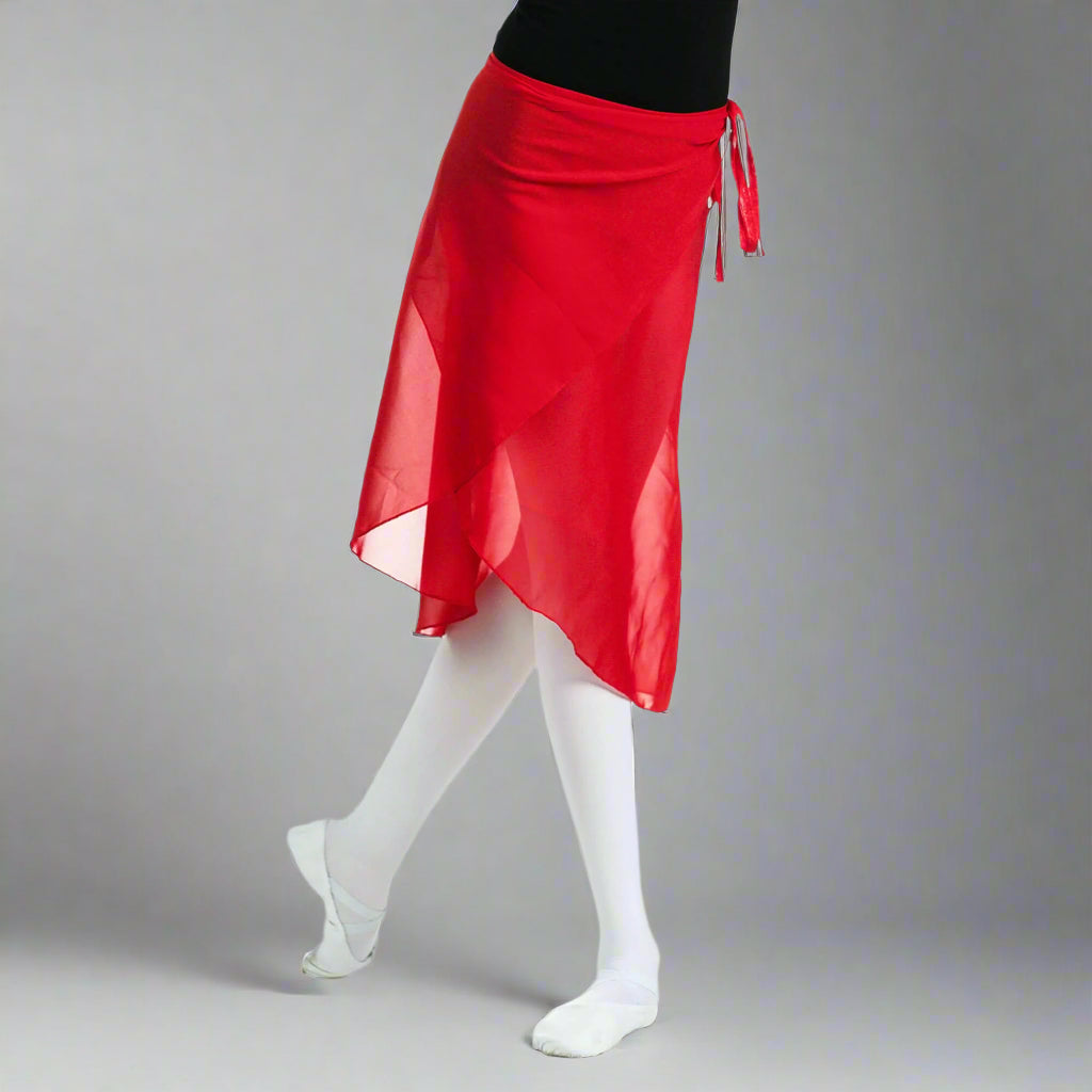 Danzcue Adult Wrap Ballet Dance Skirt - Red