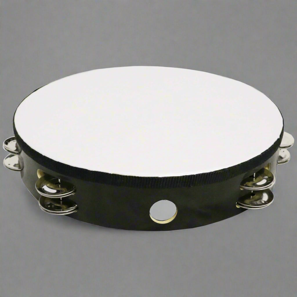 Danzcue 10" Silver/Black Double Rows Jingles Tambourine