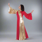 Body Wrappers Praise Dance Asymmetrical Bell Sleeve Dress
