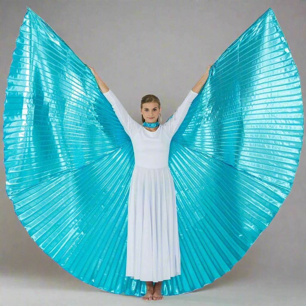 Solid Turquoise Worship Angel Wing