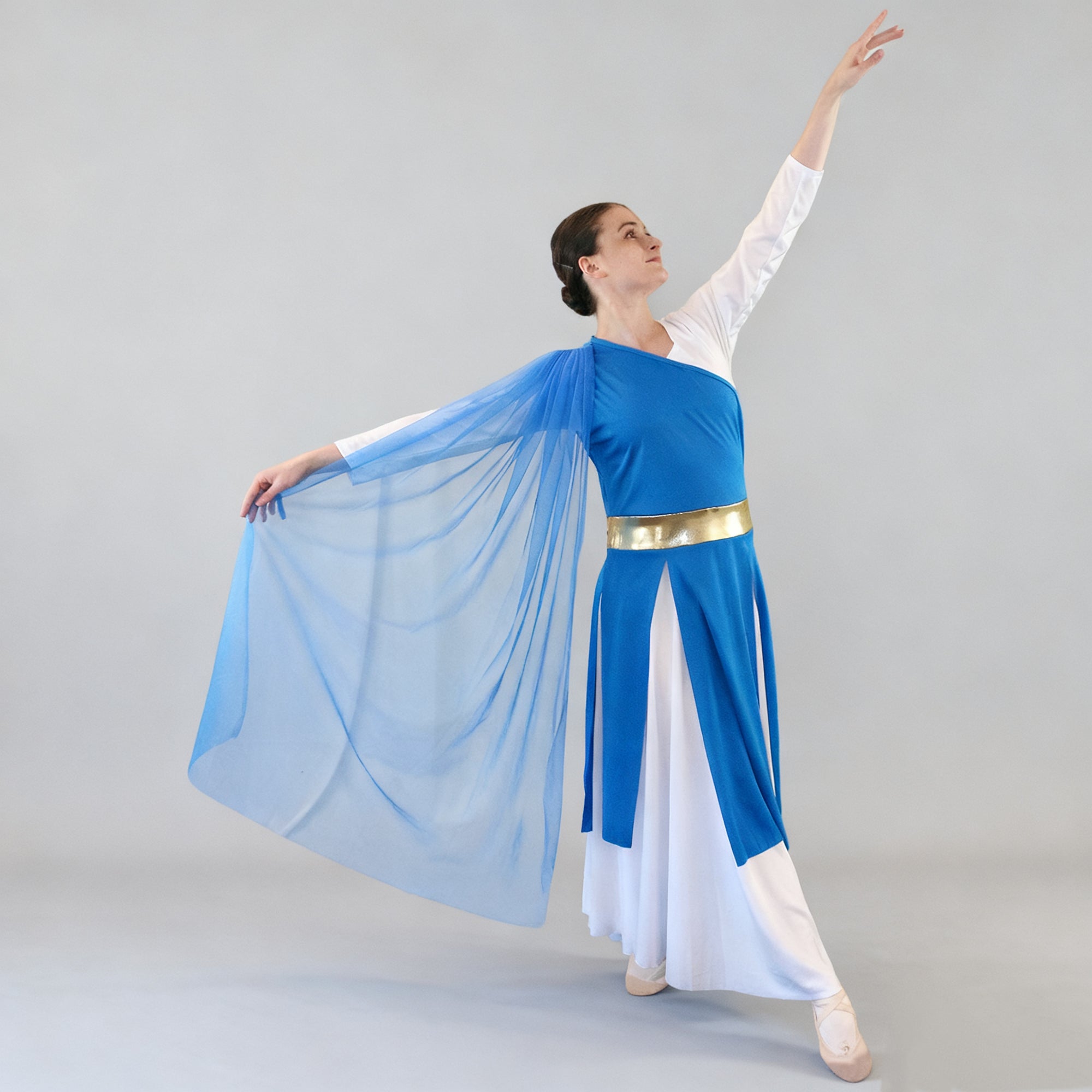 Danzcue Praise Woman Dance One - Shoulder Gold Belt Tunic