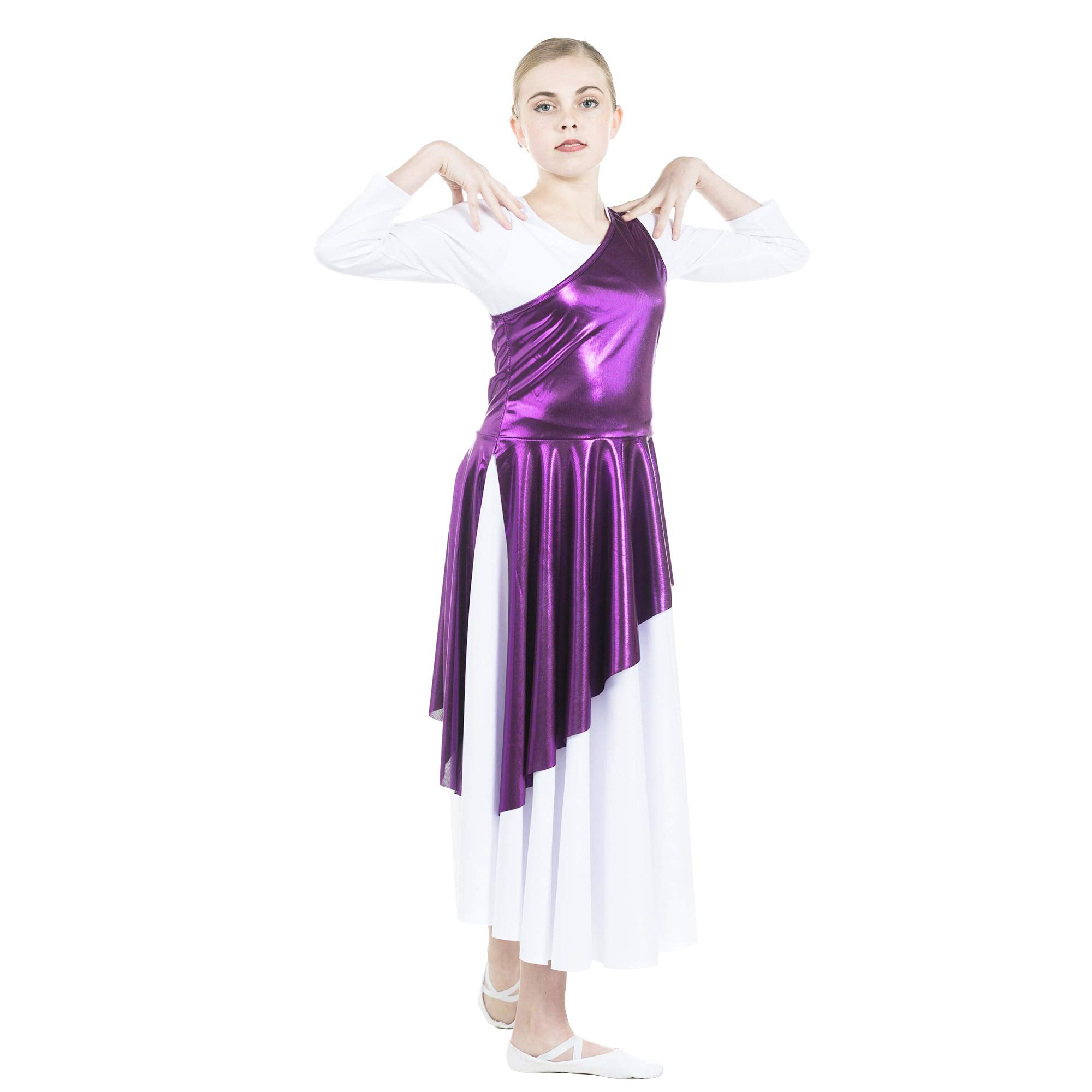 Child Diagonal Cut Flowy Dance Tunic (dress not included)