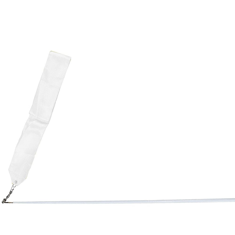 Satin Streamer with Rod - White