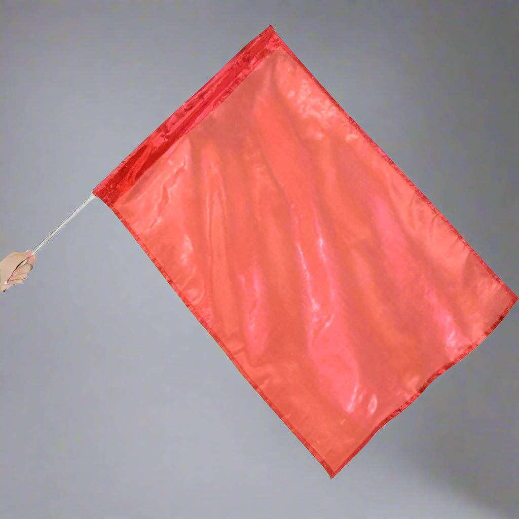 Metallic Flag with Rod - Scarlet