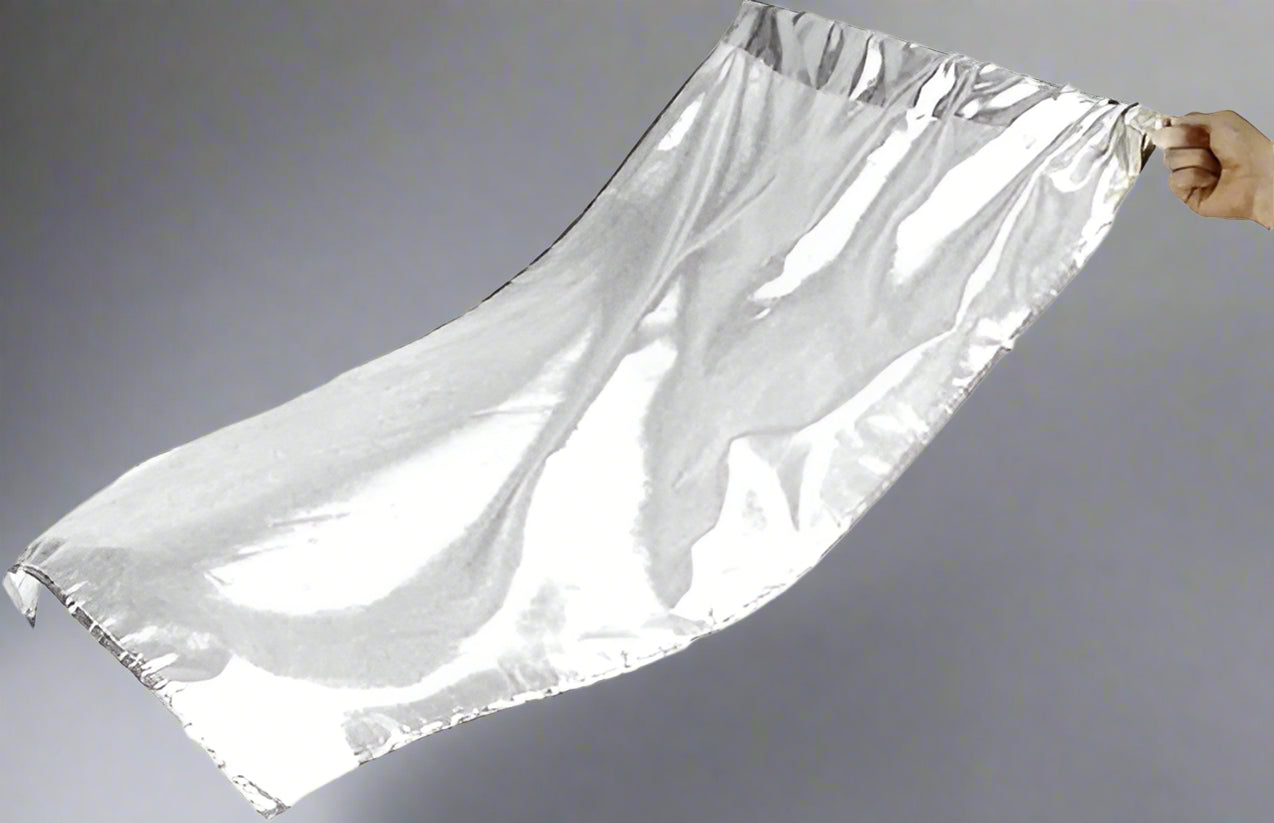 Metallic Flag with Rod - Silver