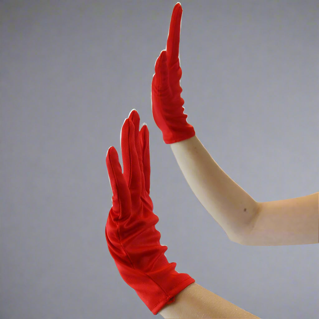 Adult Color Flash Mime Gloves - Red