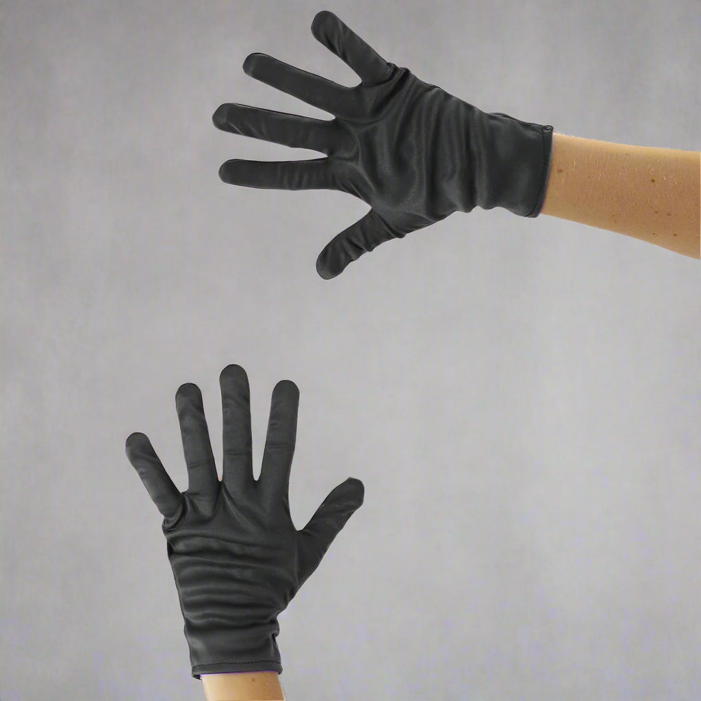 Adult Color Flash Mime Gloves - Black