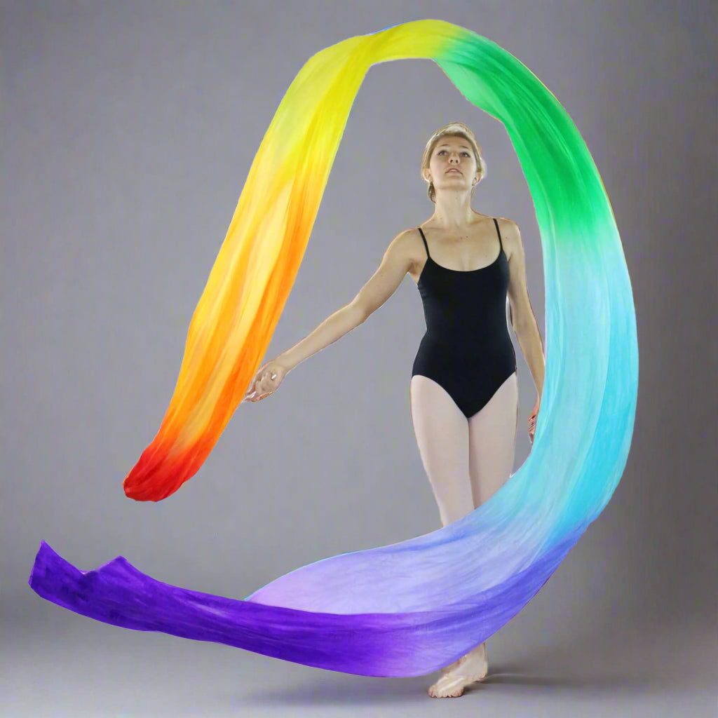 Danzcue Silk Rainbow Color Flower Streamer