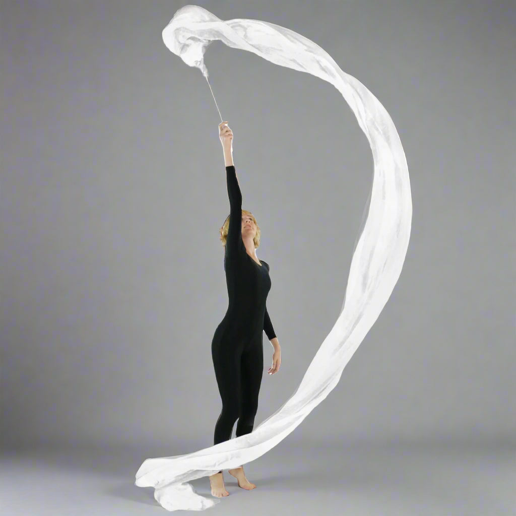Danzcue Silk Flower Dance Streamer - White