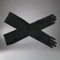 Danzcue White Long Stretch Gloves - Black