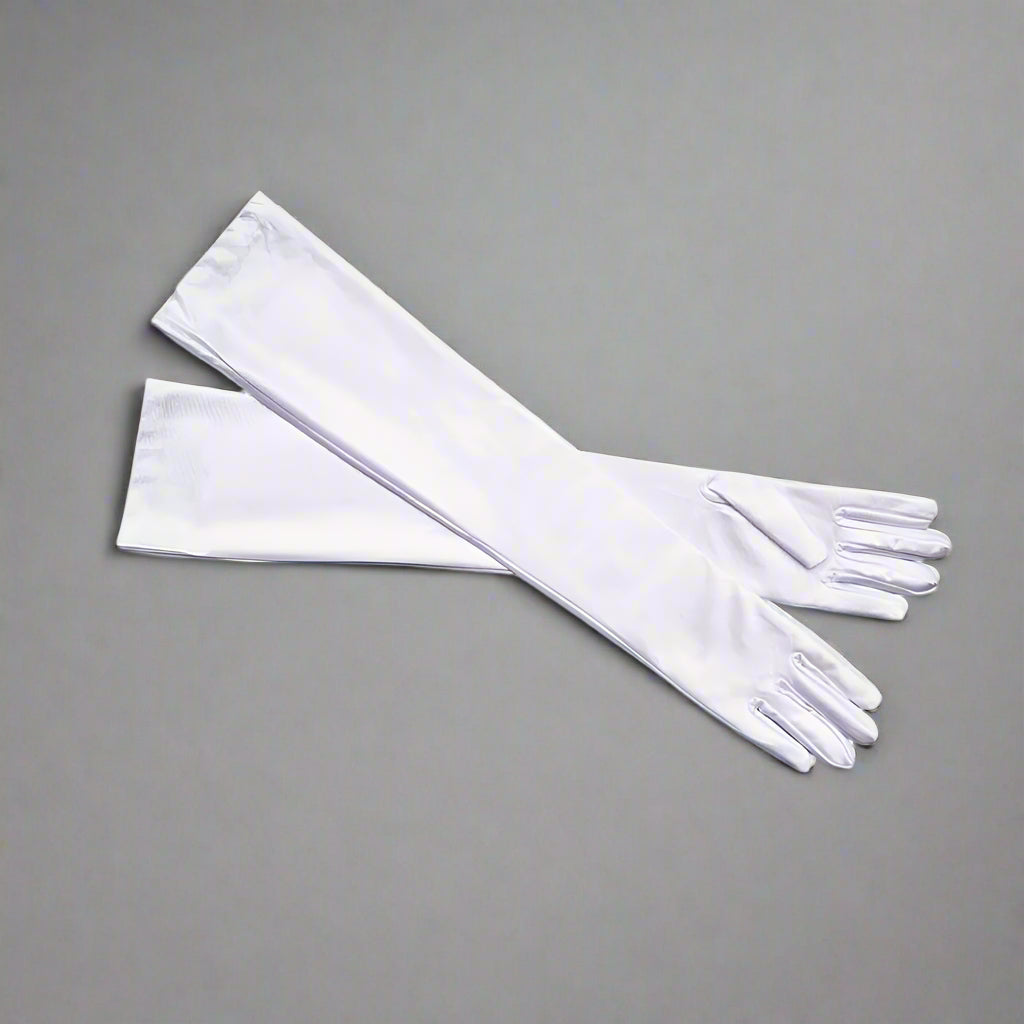 Danzcue White Long Stretch Gloves