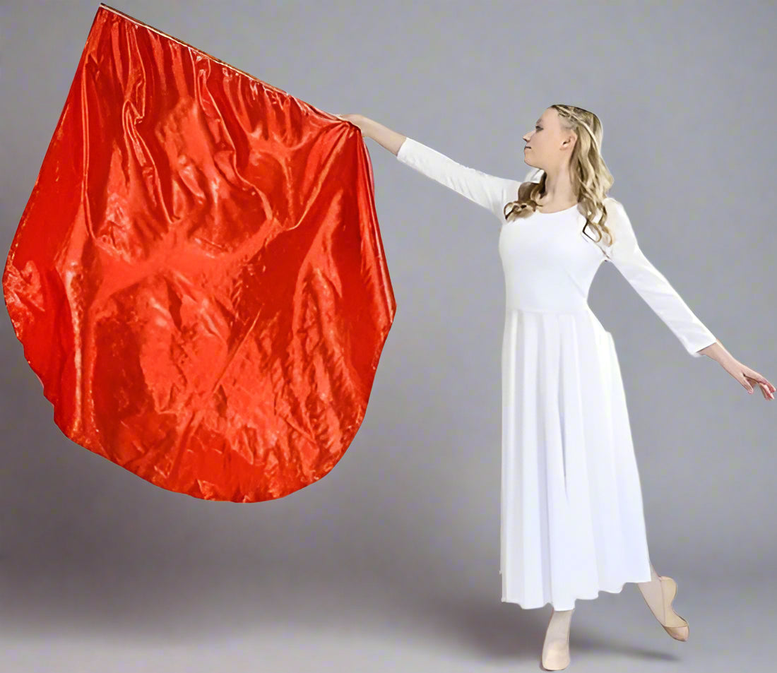 Danzcue Praise Dance Worship Flag with Rod - Scarlet