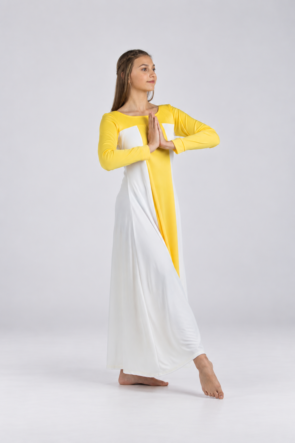 Metallic Color Block Long Sleeve Dress
