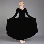 Danzcue Praise Full Length Long Sleeve Child Dance Dress - Black