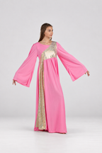Shimmery Asymmetrical Bell Sleeve Dress