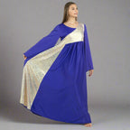 Danzcue Praise Dance Shimmery Asymmetrical Bell Sleeve Dress - Deep Purple-Gold