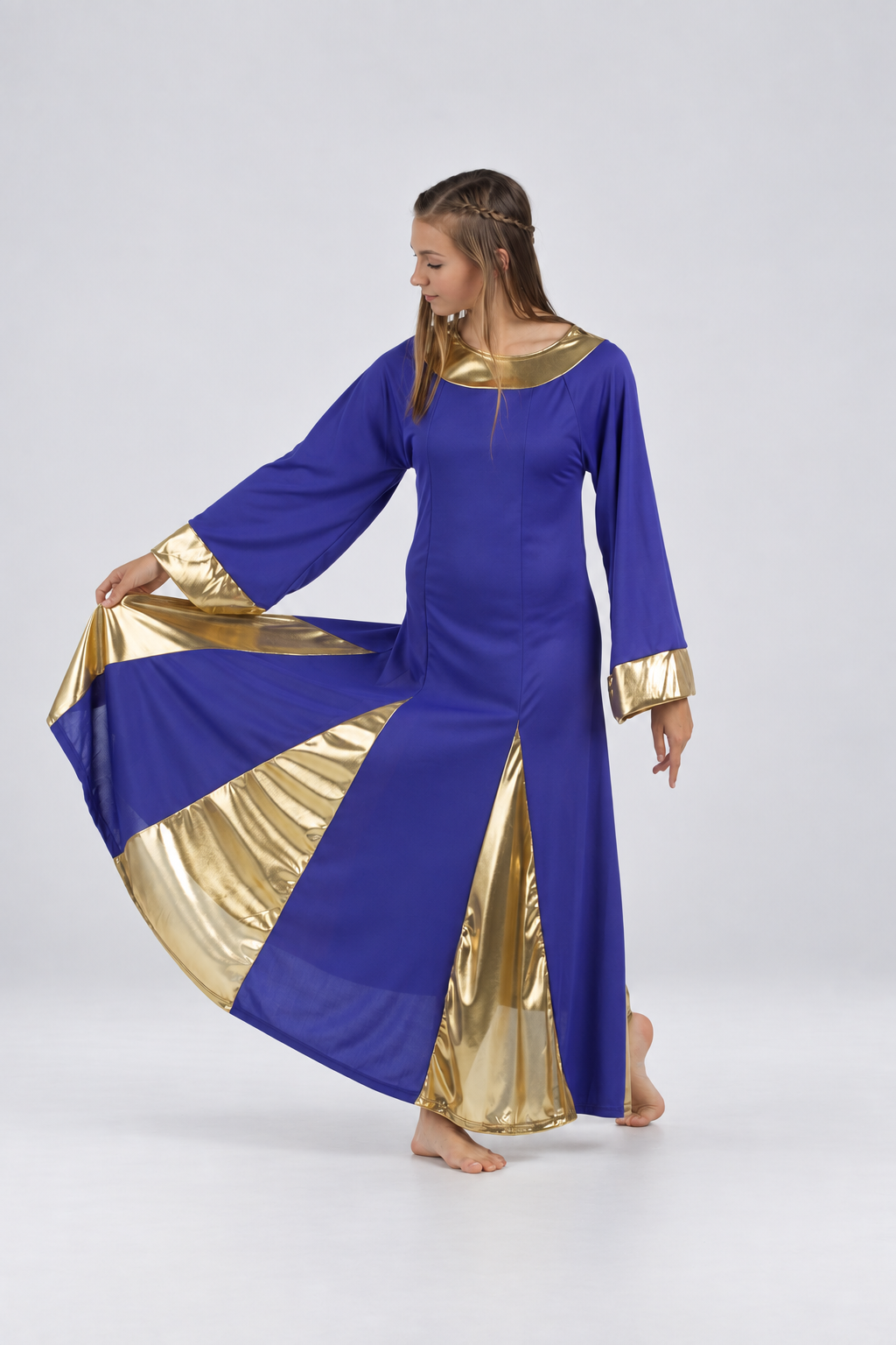 Metallic Inset Flared Dance Dress