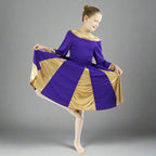 Danzcue Child Praise Robe Dress - Deep Purple-Gold