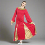 Danzcue Praise Dance Robe Dress - Scarlet-Gold