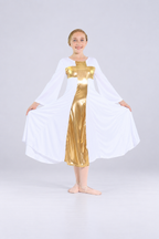 Girls' Metallic Cross-Panel Praise Dance Dress