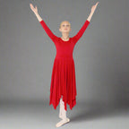 Danzcue Celebration of Spirit Long Sleeve Child Praise Dance Dress - Scarlet