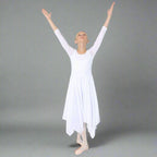 Danzcue Celebration of Spirit Long Sleeve Child Praise Dance Dress - White