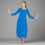 Danzcue Celebration of Spirit Long Sleeve Praise Dance Dress - Bright Royal