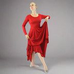 Danzcue Celebration of Spirit Long Sleeve Praise Dance Dress - Scarlet