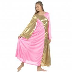 Asymmetry Gold Bell Sleeve Dance Dress