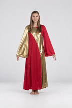 Asymmetry Gold Bell Sleeve Dance Dress