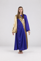 Asymmetry Gold Bell Sleeve Dance Dress