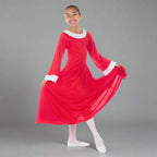 Danzcue Bell Sleeve Praise Dance Child Dress - Scarlet