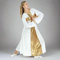 Danzcue Cross Robe Worship Dance Dress - White-Gold