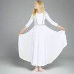 Danzcue Child Praise Dance Full Length Vivid Chiffon Dress - White